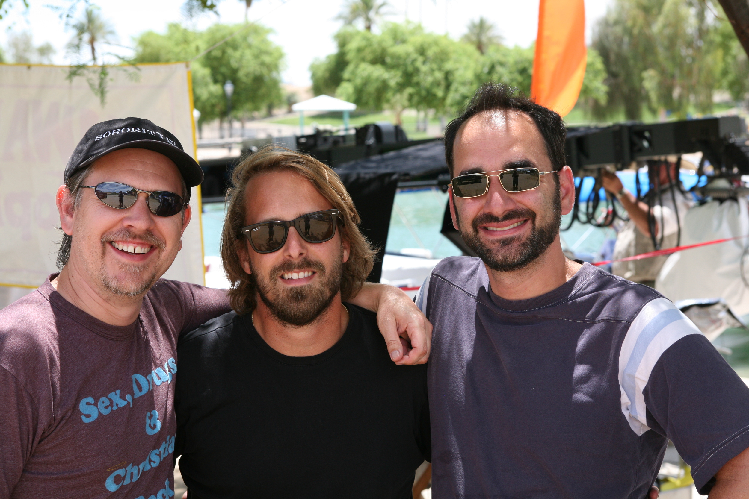 With Director Alex Aja and co-writer Pete Goldfinger on Piranha 3D