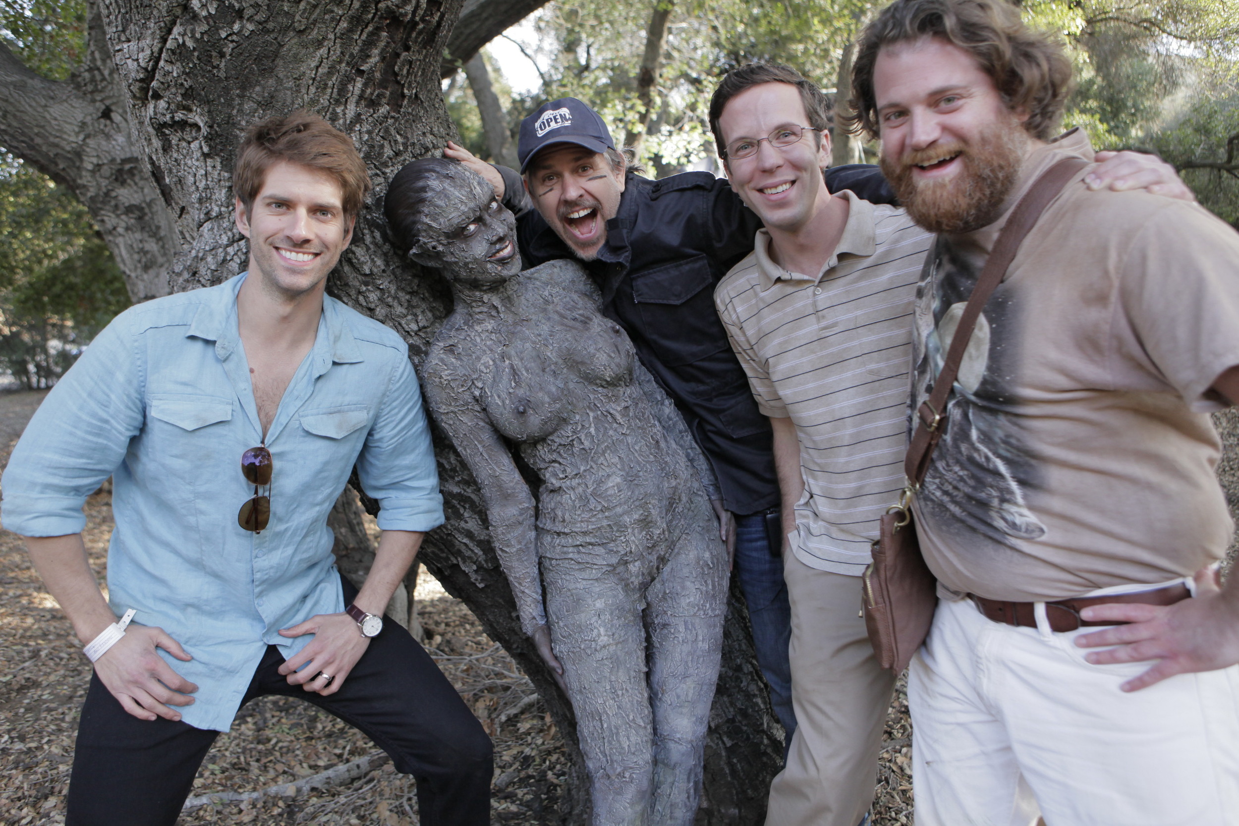 With Ross Nathan, Kayden Kross (the tree), Ben Begley and Herbie Russell on The Hungover Games
