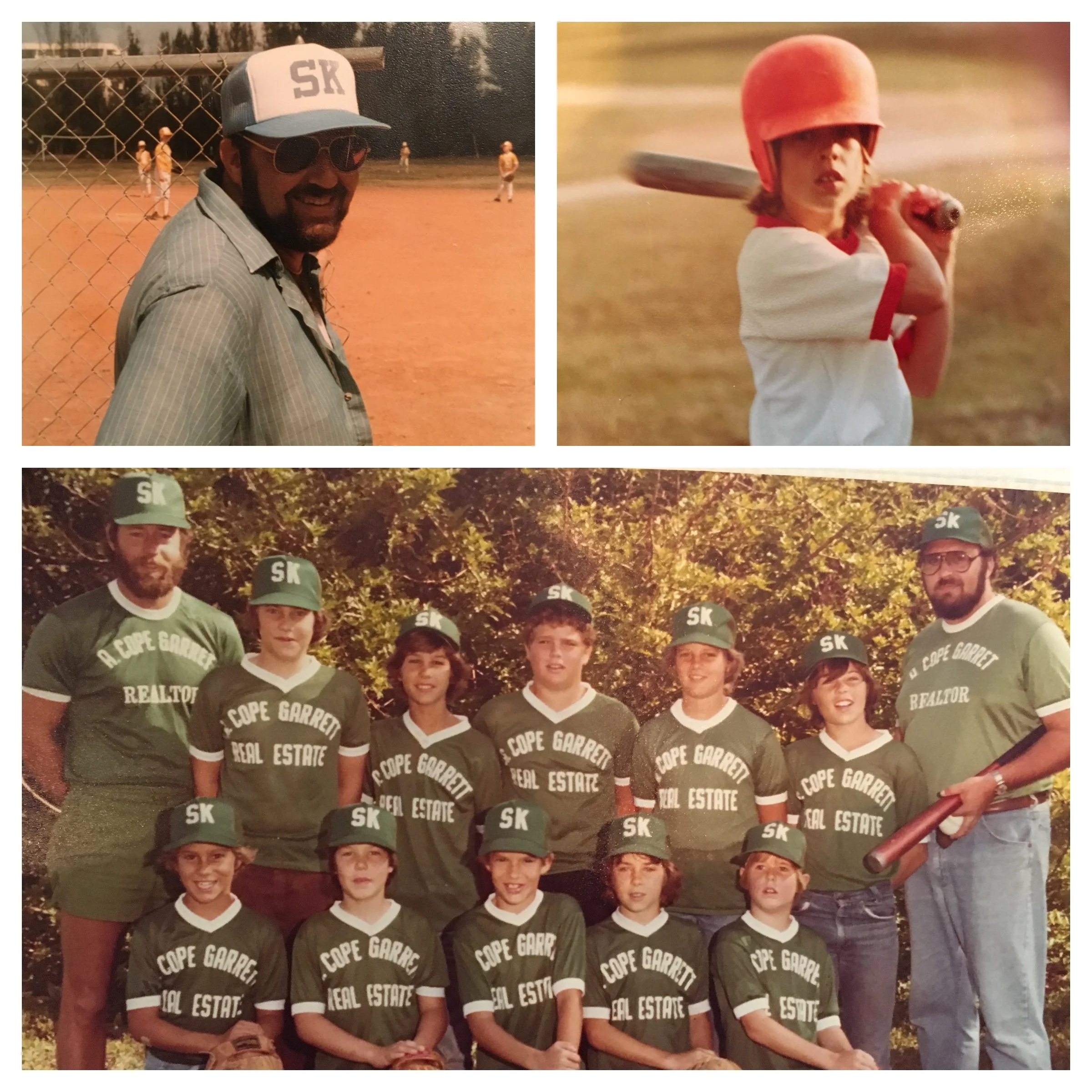 1) My dad; 2) me (on deck to cry); 3) Dad, when he coached my brother, Jason's, team. 