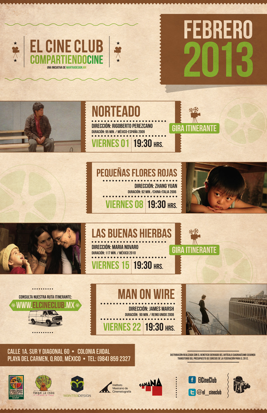 Cartelera de Febrero en Parque La Cieba