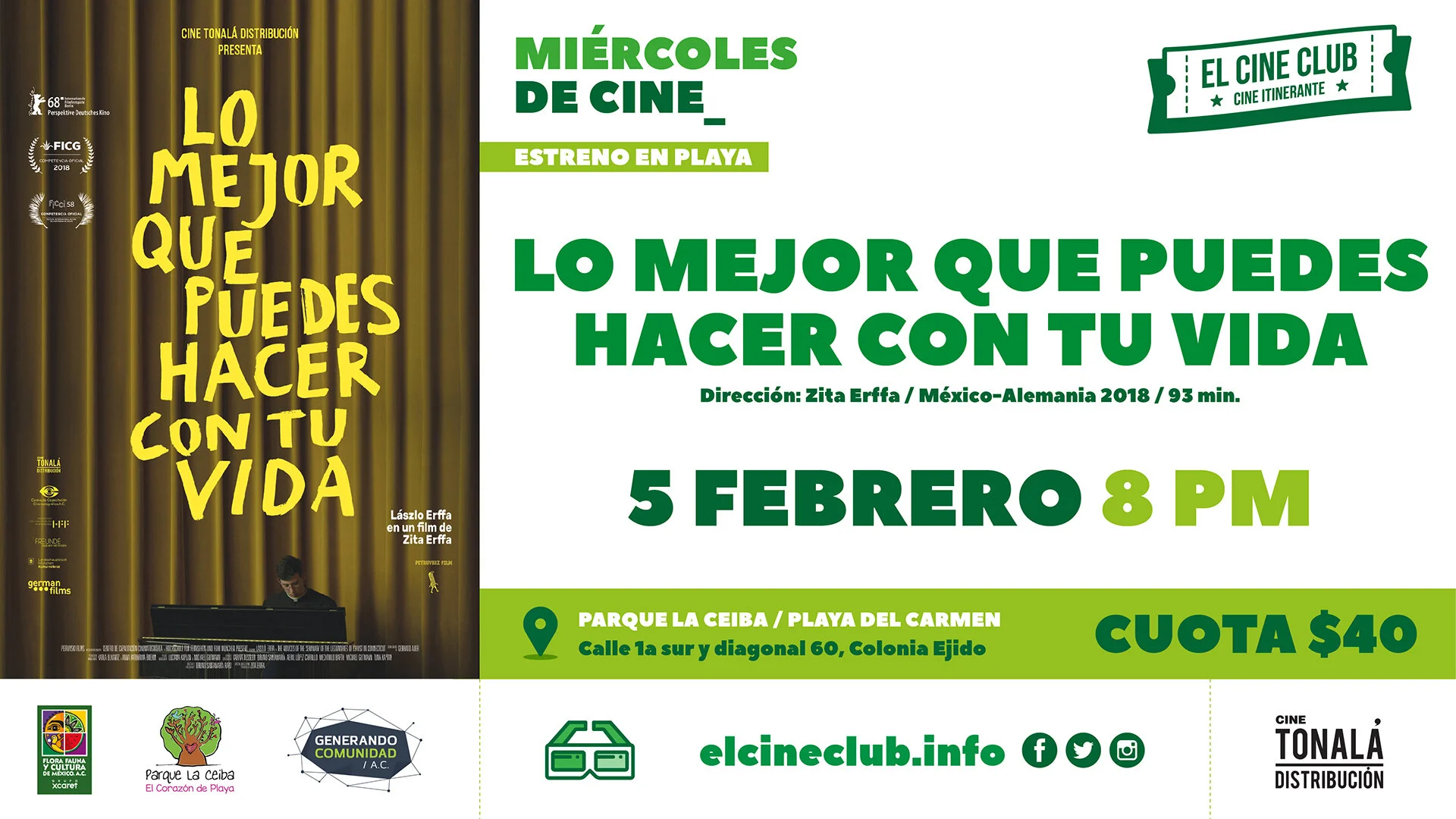 Lo mejor que puedes hacer con tu vida / Miércoles de Cine en ElCineClub