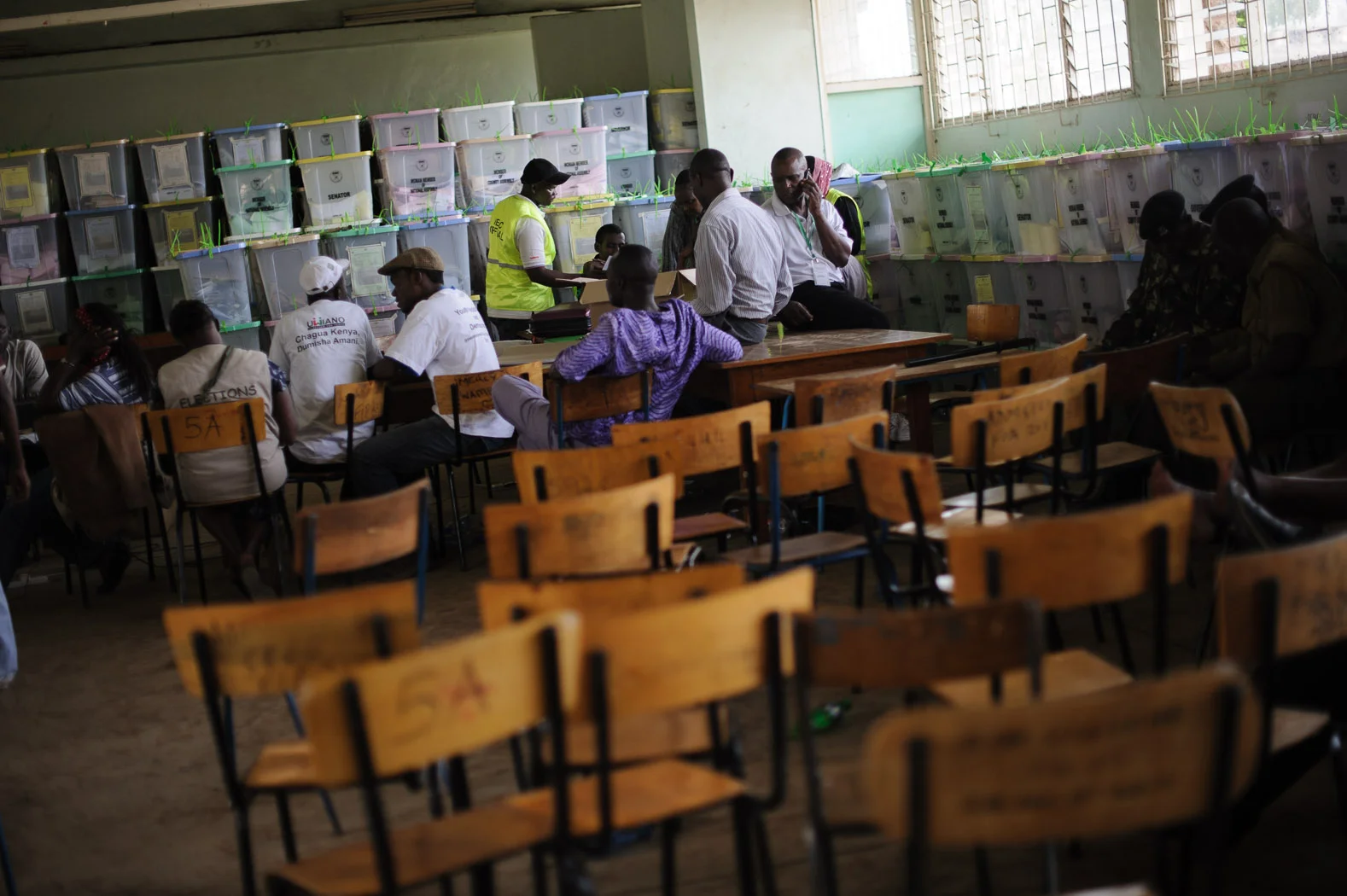 In voting centres around the country, staff worked for days, often with no or little sleep, to count and report the votes.