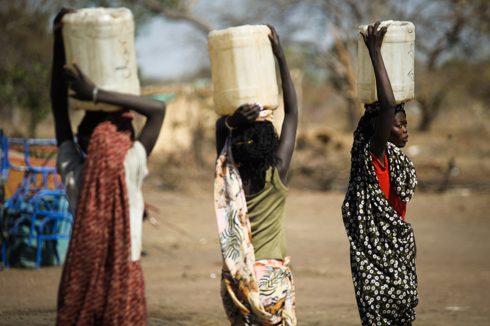 Hopes were high for this new nation, with people continuing to arrive well after the referendum. Here, a group of women fetch water in a settlement just outside the town of Aweil in Northern Bahr el-Ghazal state. Aid workers here expect there to be tens of thousands of people living in this area by the end of the year; an area that just a few months ago was completely uninhabited. The demands for jobs, land and resources will be massive.