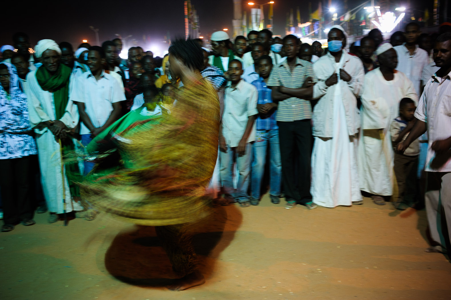 A Sudanese sufi dances during Mawlid celebrations.