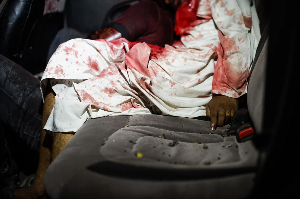 Sheikh Ibrahim's corpse, where he was shot dead on the Mombasa-Malindi highway