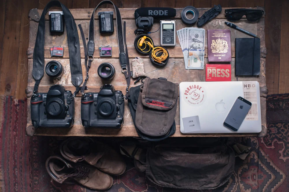 A peek inside the camera bags of professional photographers