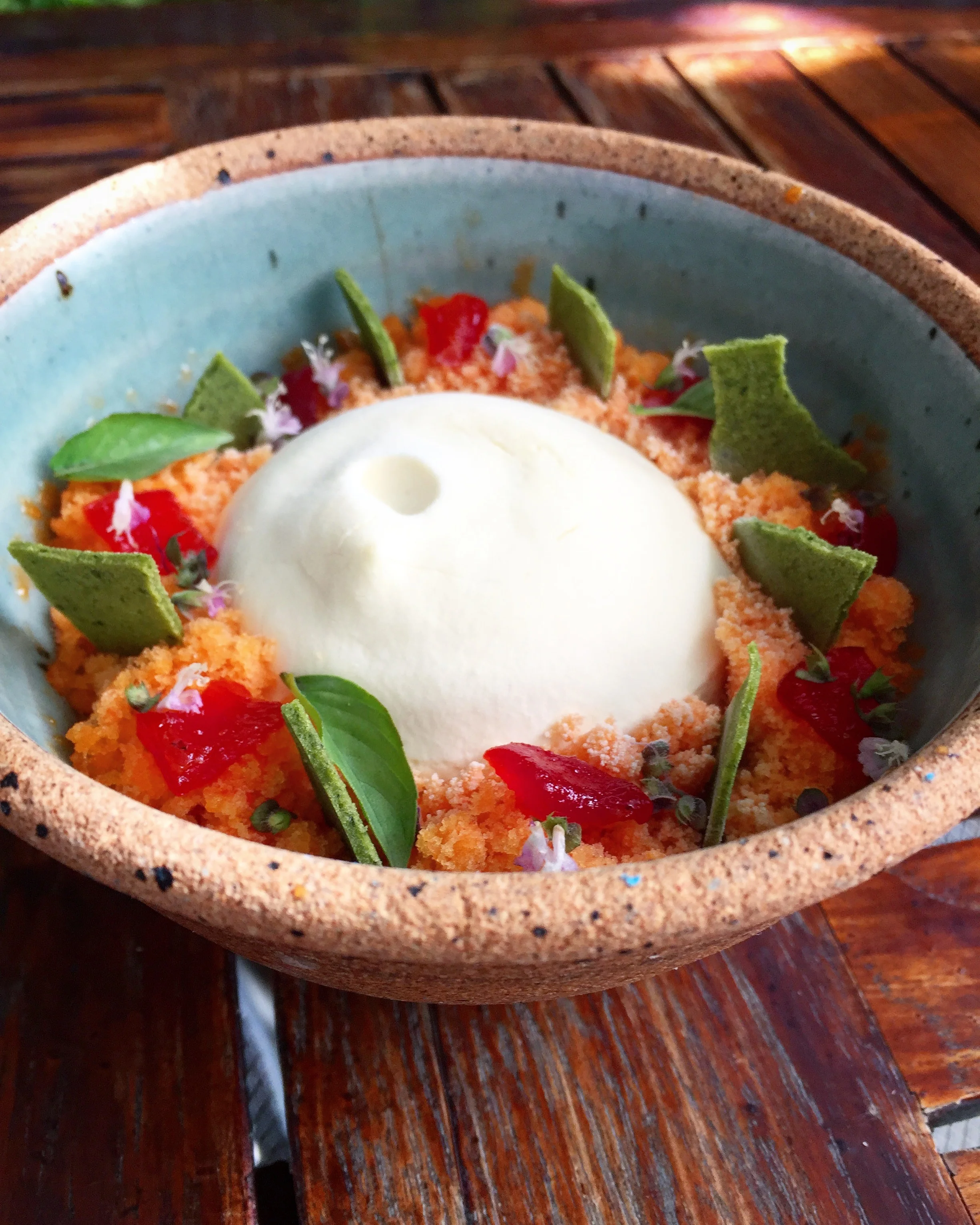 Mango Frozen Yogurt. Red Pepper. Thai Basil.