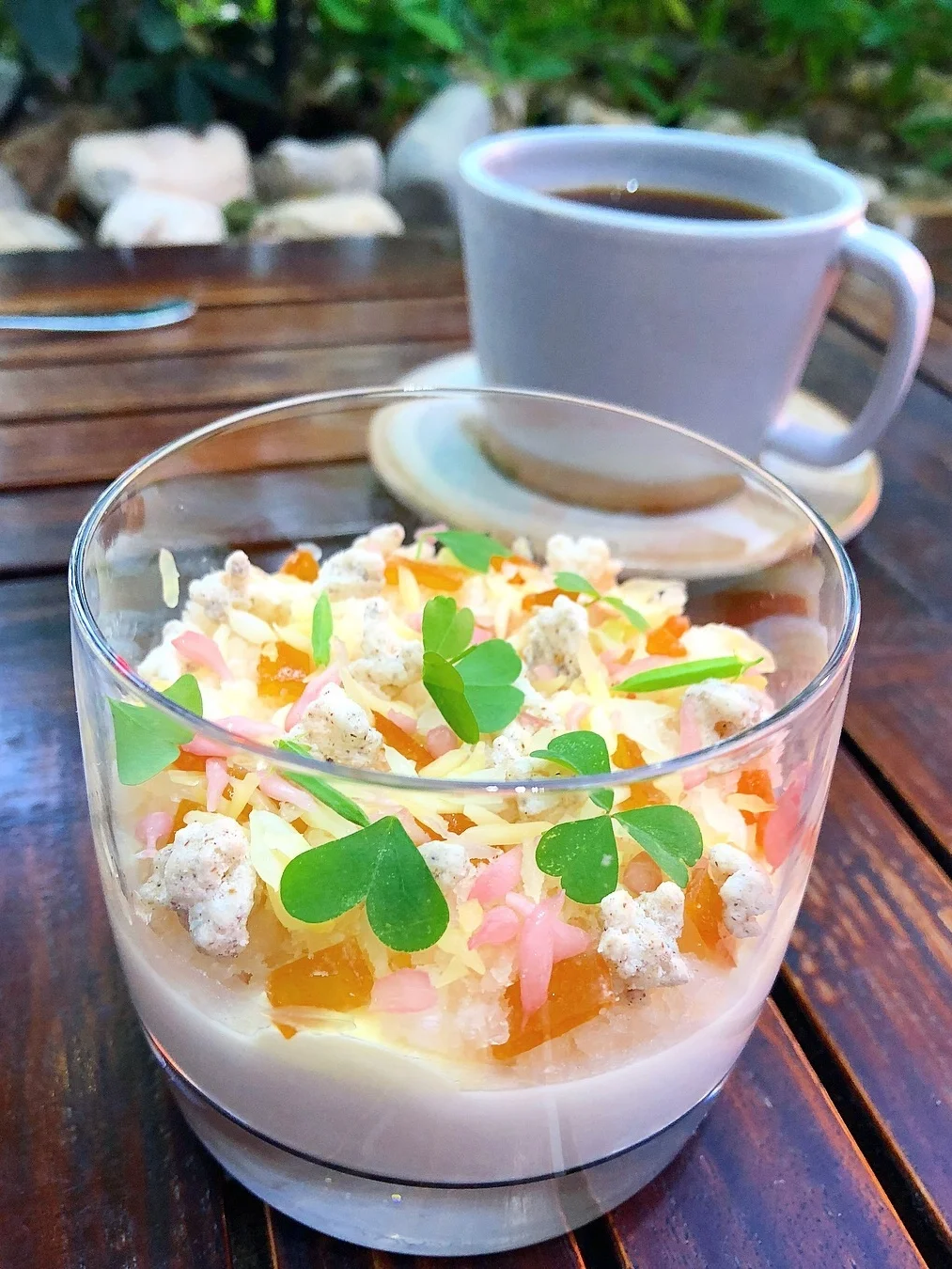 Toasted Rice Panna Cotta, citrus, cinnamon.