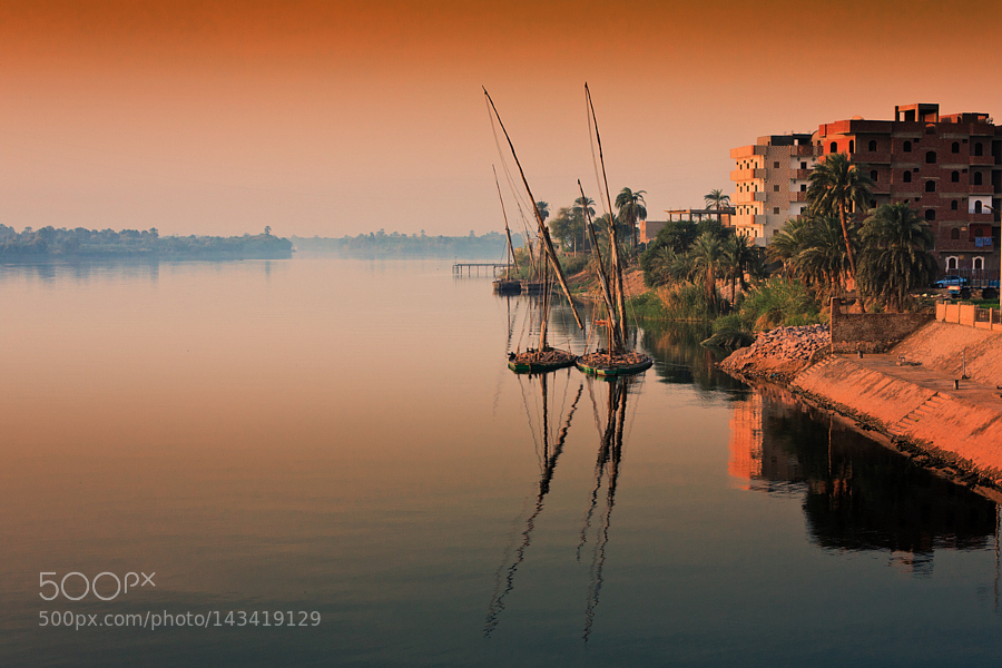 sunset on Nile river