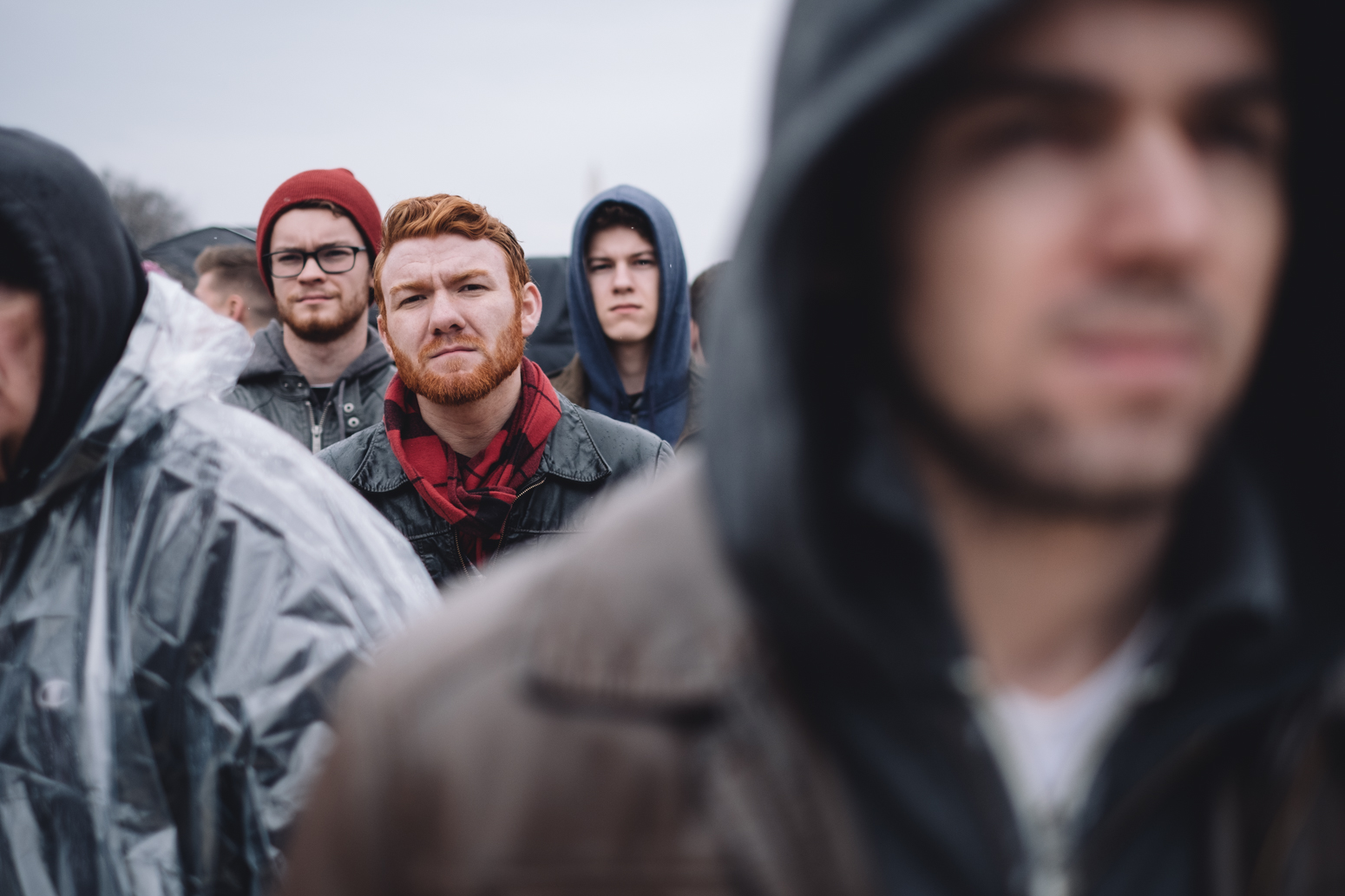Aaron Payne (center-left) of Tampa, Flordia said he was "trying to be optimistic about it" 