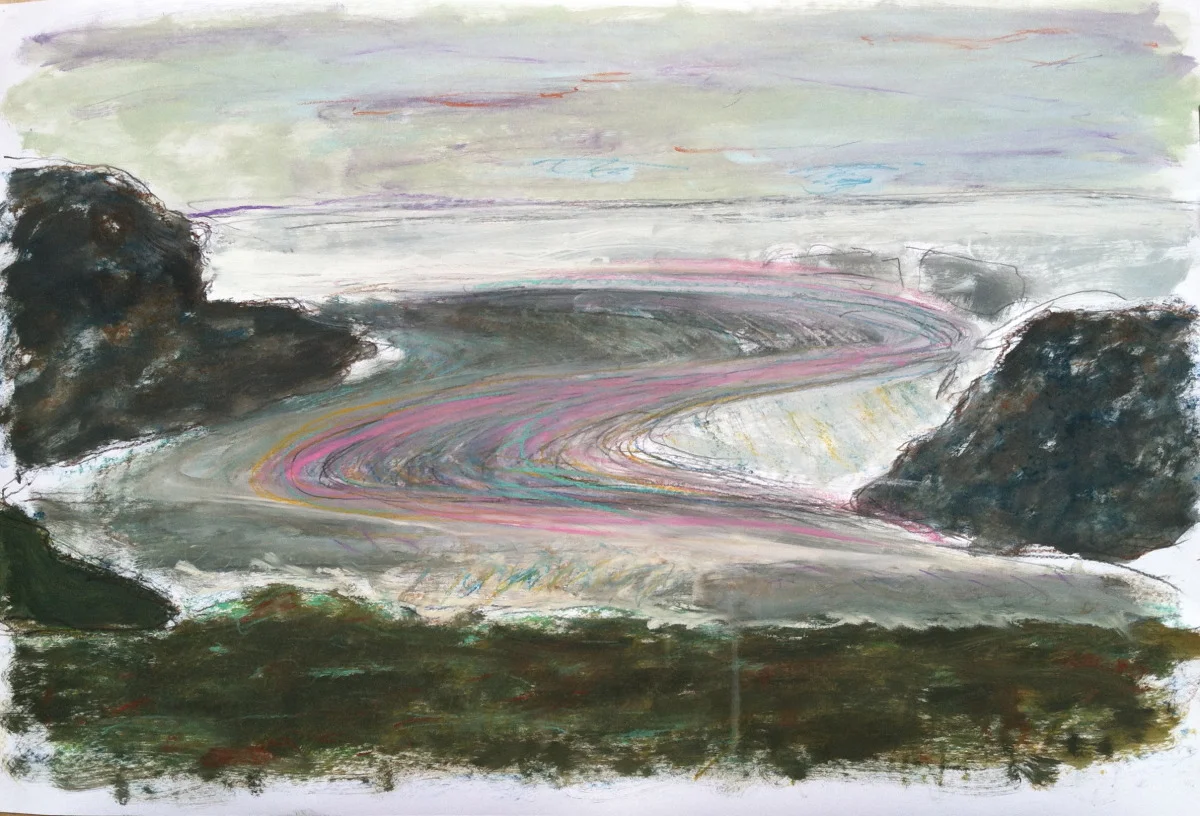 Glacial Flow, 2012 24x36" oil on paper