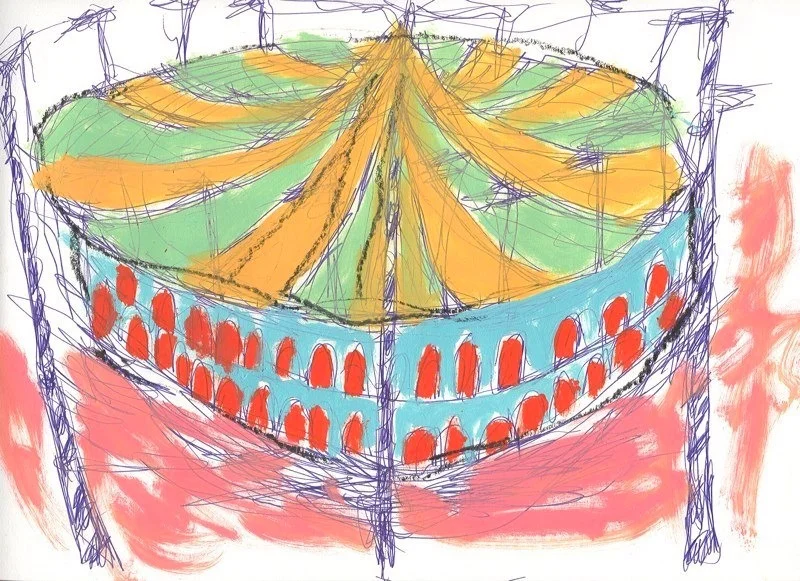  Study, 2000 9x12' mixed media 