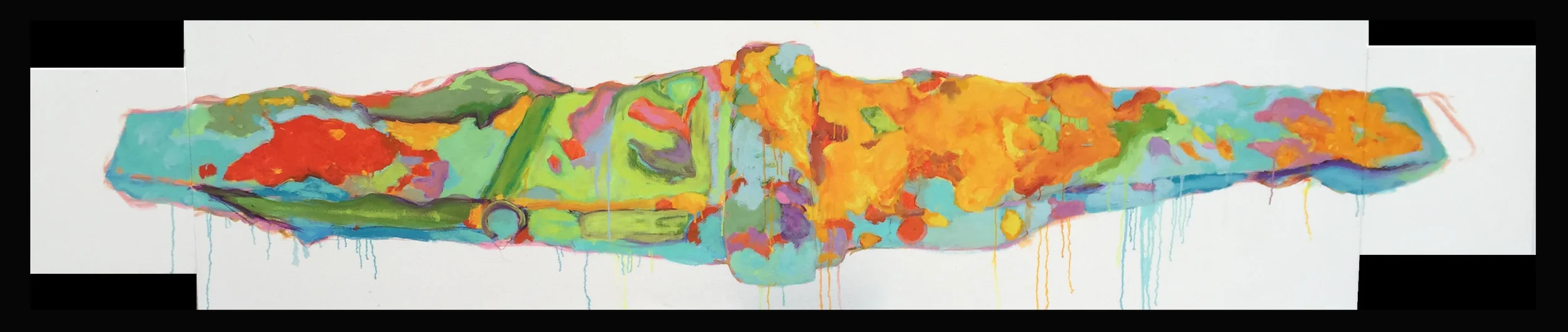 "Antikythera Anchor" 2015 oil on three-paneled canvas 22x108in.