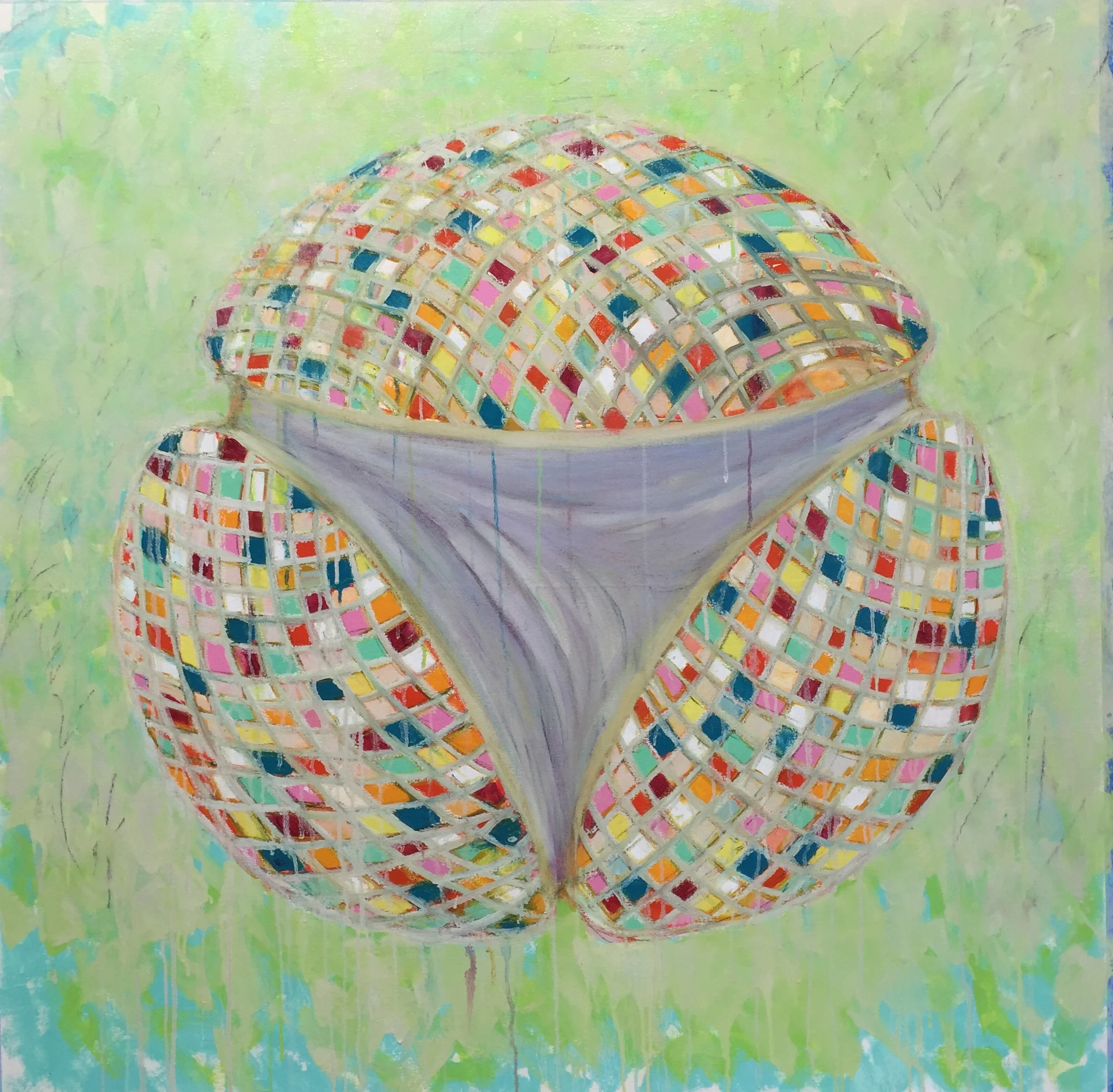 "Hot-Cross Buns!" 2016 oil on canvas, 40x40In