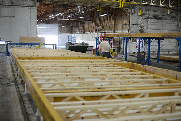 The floor is framed and the subfloor is glued and nailed into place.