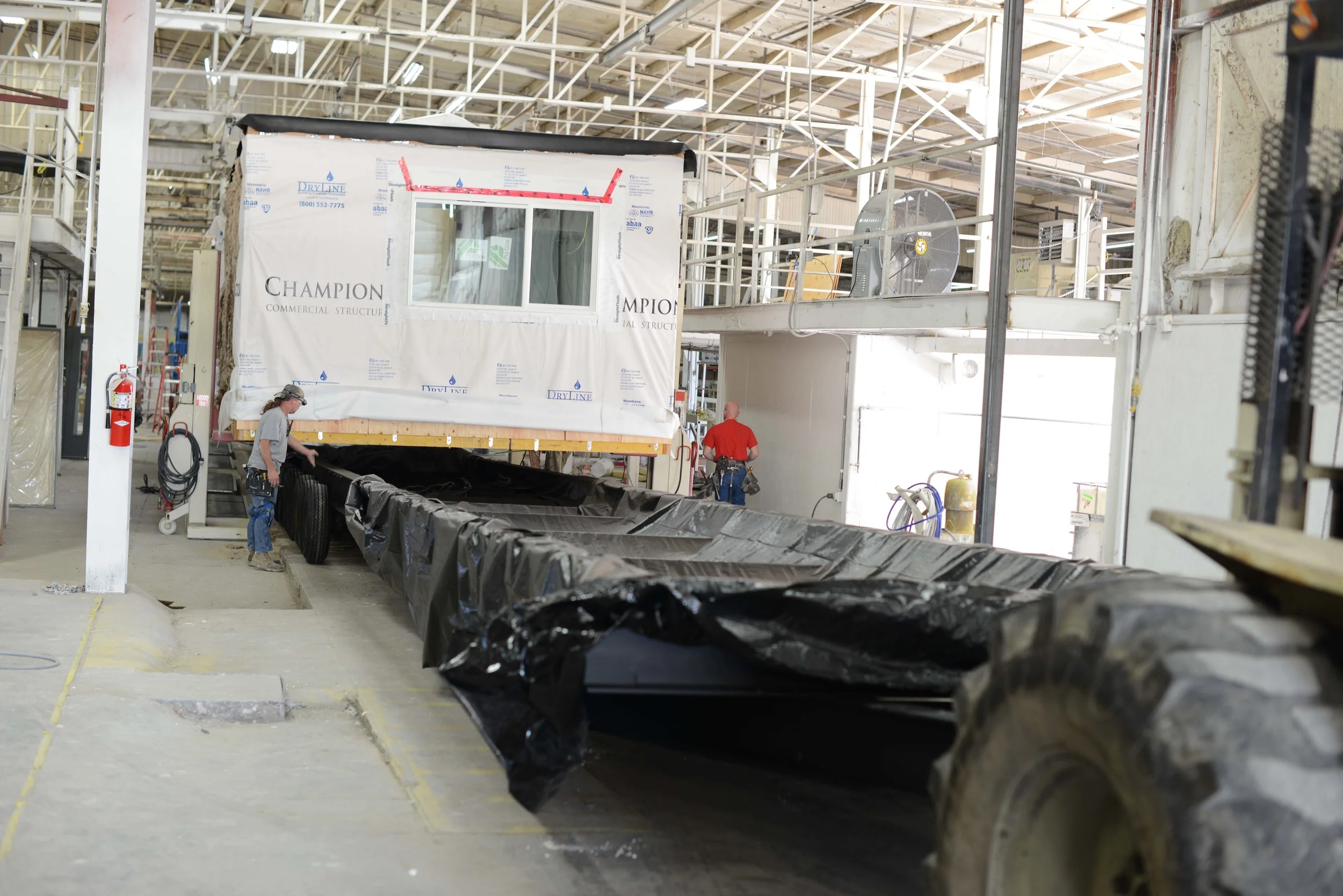 At this point, the entire module is placed onto a trailer bed.