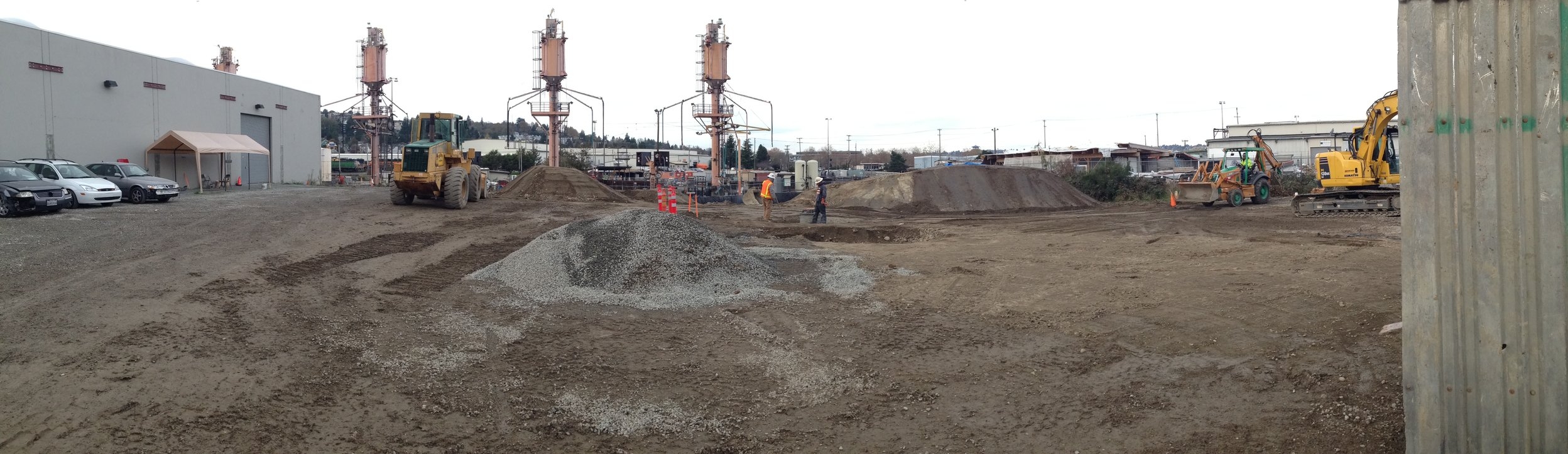 The R&D building site during site remediation and civil work.