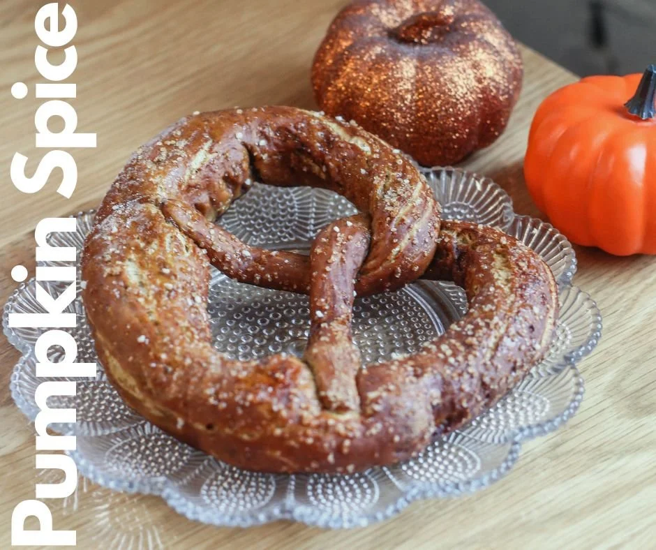 🎃 Pumpkin Spice Season Is Here!
We&rsquo;re saying hello to fall the only way we know how&mdash;by rolling out our Pumpkin Spice Pretzel! Made with real pumpkin pur&eacute;e and a warm blend of autumn spices kneaded right into our dough, this pretze