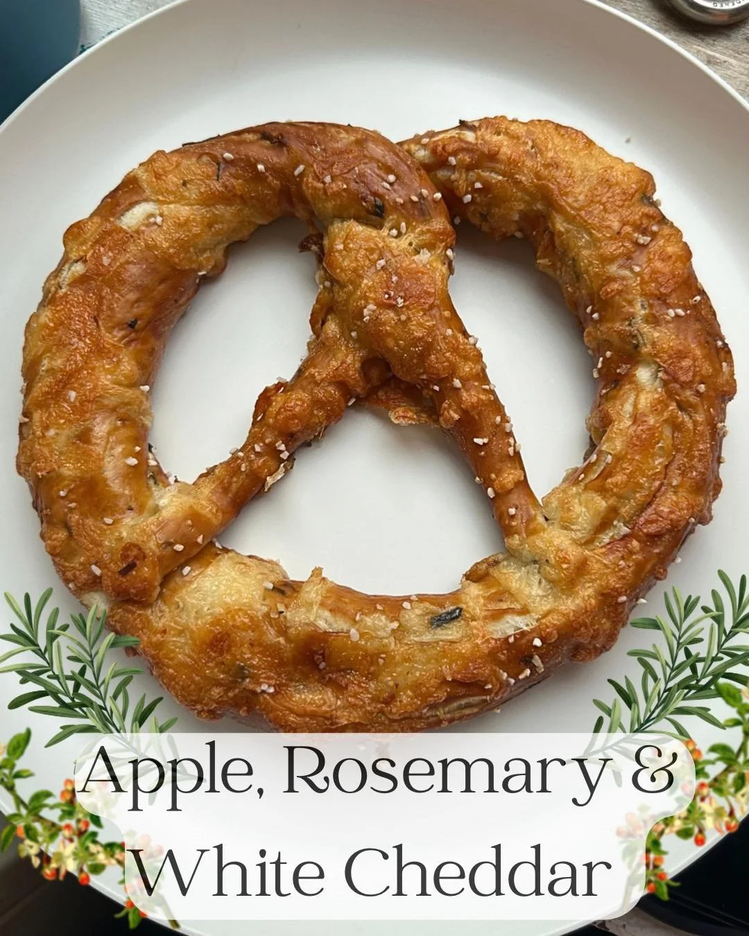 🍎🧀 Sweet, Savory &amp; Straight Outta Fall 🌿🥨

Our Apple, Rosemary &amp; White Cheddar Pretzel is your weekend reminder that Thanksgiving is just around the corner&mdash;and we&rsquo;re serving up all the flavor feels.

We start with roasted appl