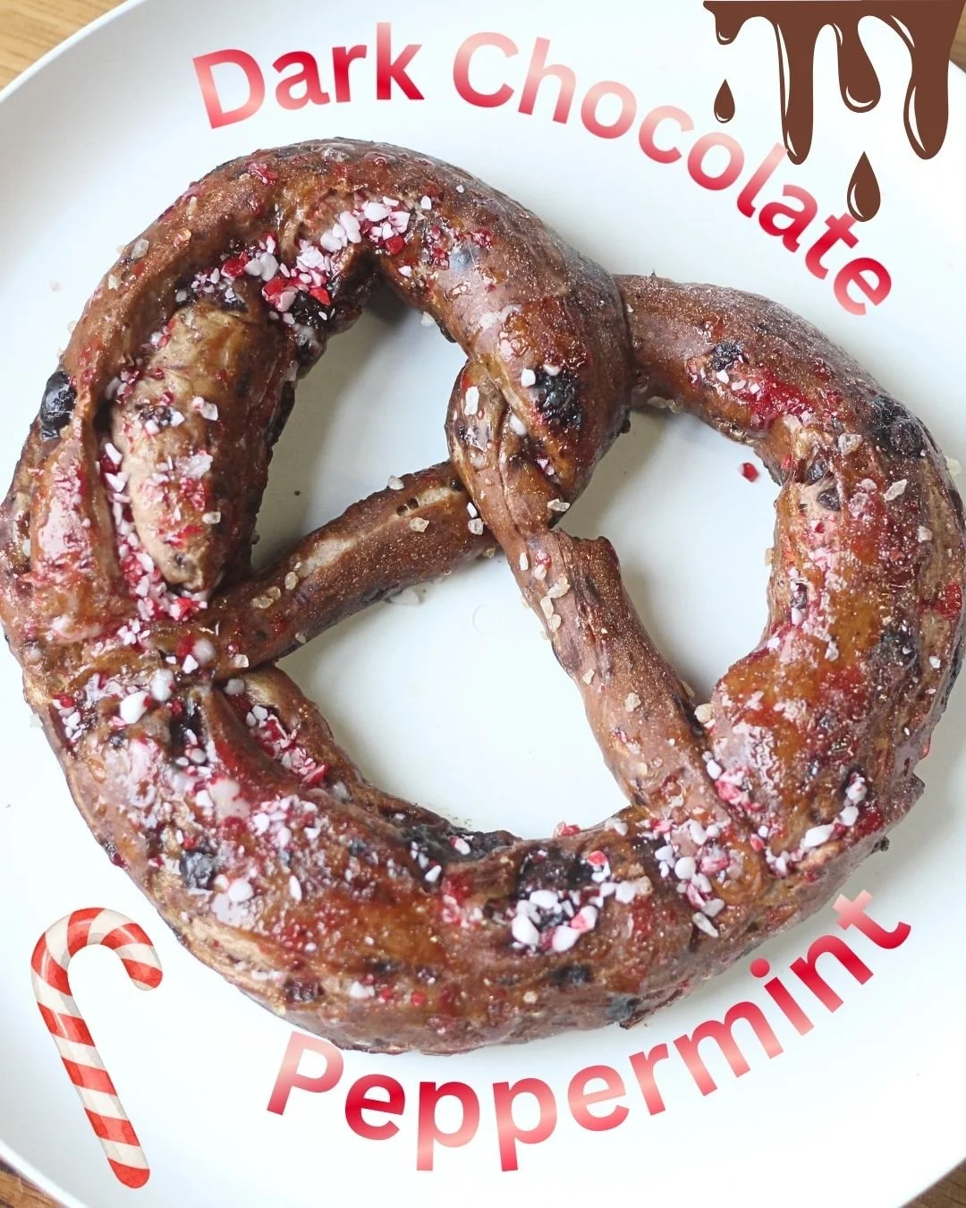 ❄️ 6 Days 'Til Christmas &amp; This Pretzel Is Peppermint-Perfect! ❄️

Our Dark Chocolate Peppermint Pretzel is here to sleigh! Made with rich vegan dark chocolate and crushed peppermint blended right into the dough, then dipped, baked, and topped wi