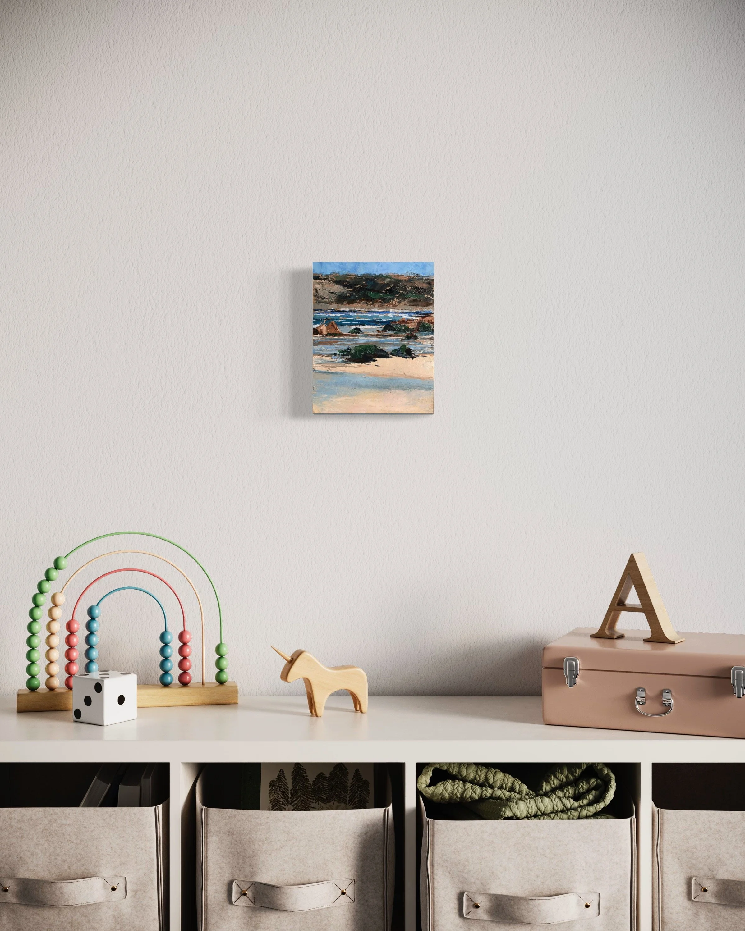 Cornwall Beach Painting by Nevine Fathy Artist Original for sale