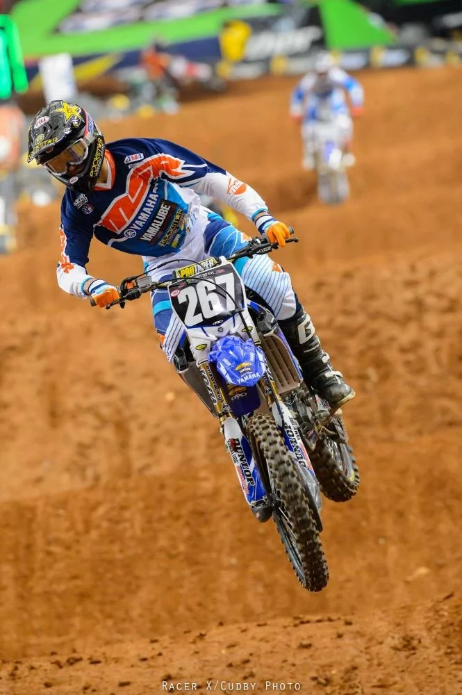 250sx Heat 2: Anthony started in Heat 2 in 11th position, but after a couple laps he made strides to finish in 8th to where he made the main. 250sx Main Event: Anthony took a great leap again towards the front of the pack in the first lap, he was in 5th, but before the first lap was finished Anthony had pulled through to third, where he sat for 4 laps until he miscalculated a jump and crashed. Update: Unfortunately due to Anthony’s crash, he broke his collar bone and will be out for 6 weeks. In the meantime we will have a suitable replacement rider to finish out the supercross season. 
