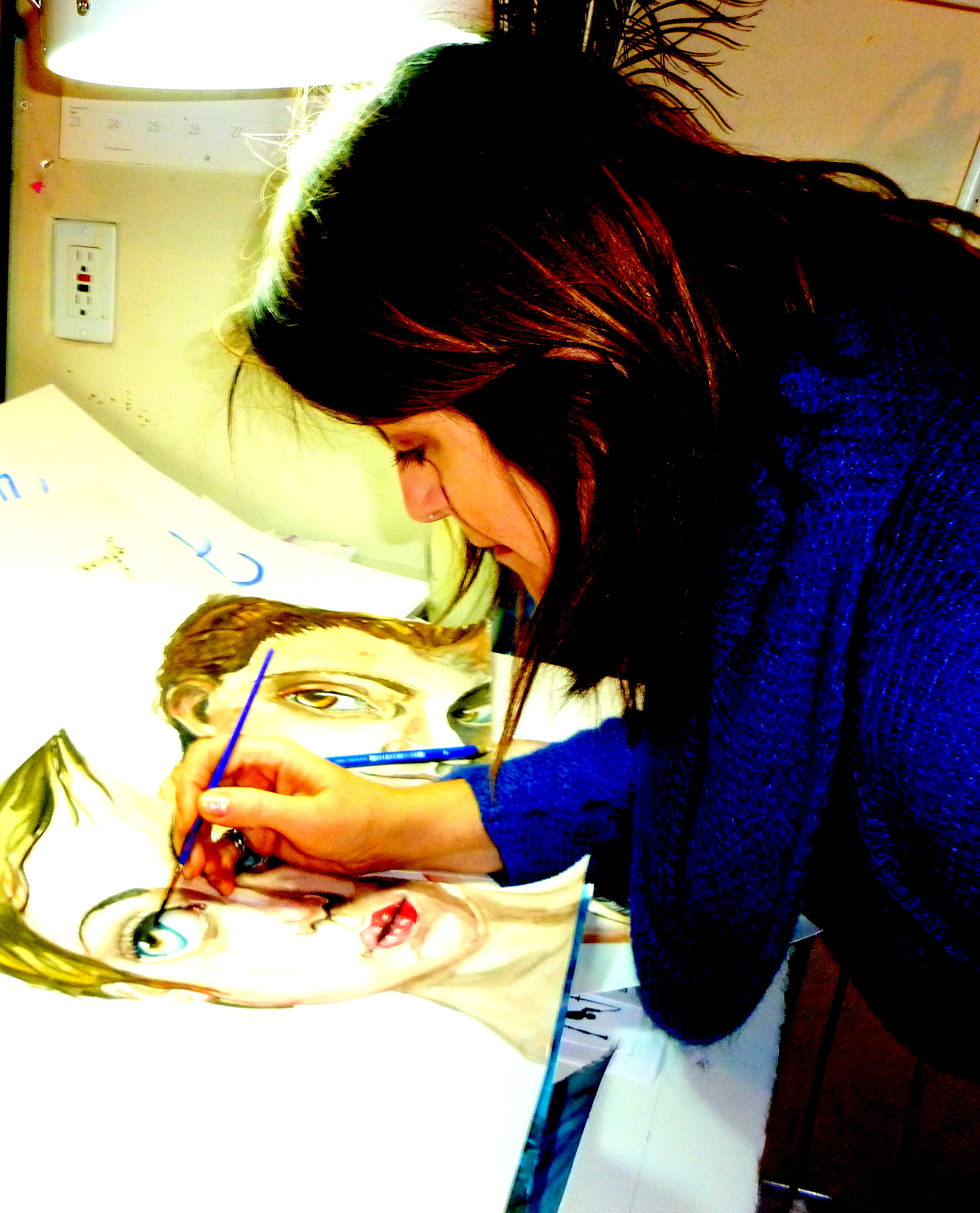 Jennifer working in her studio