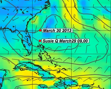 Susie Q Update - Gulf stream and light wind