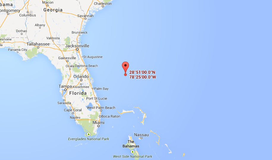 Sojourner heading north from Bahamas
