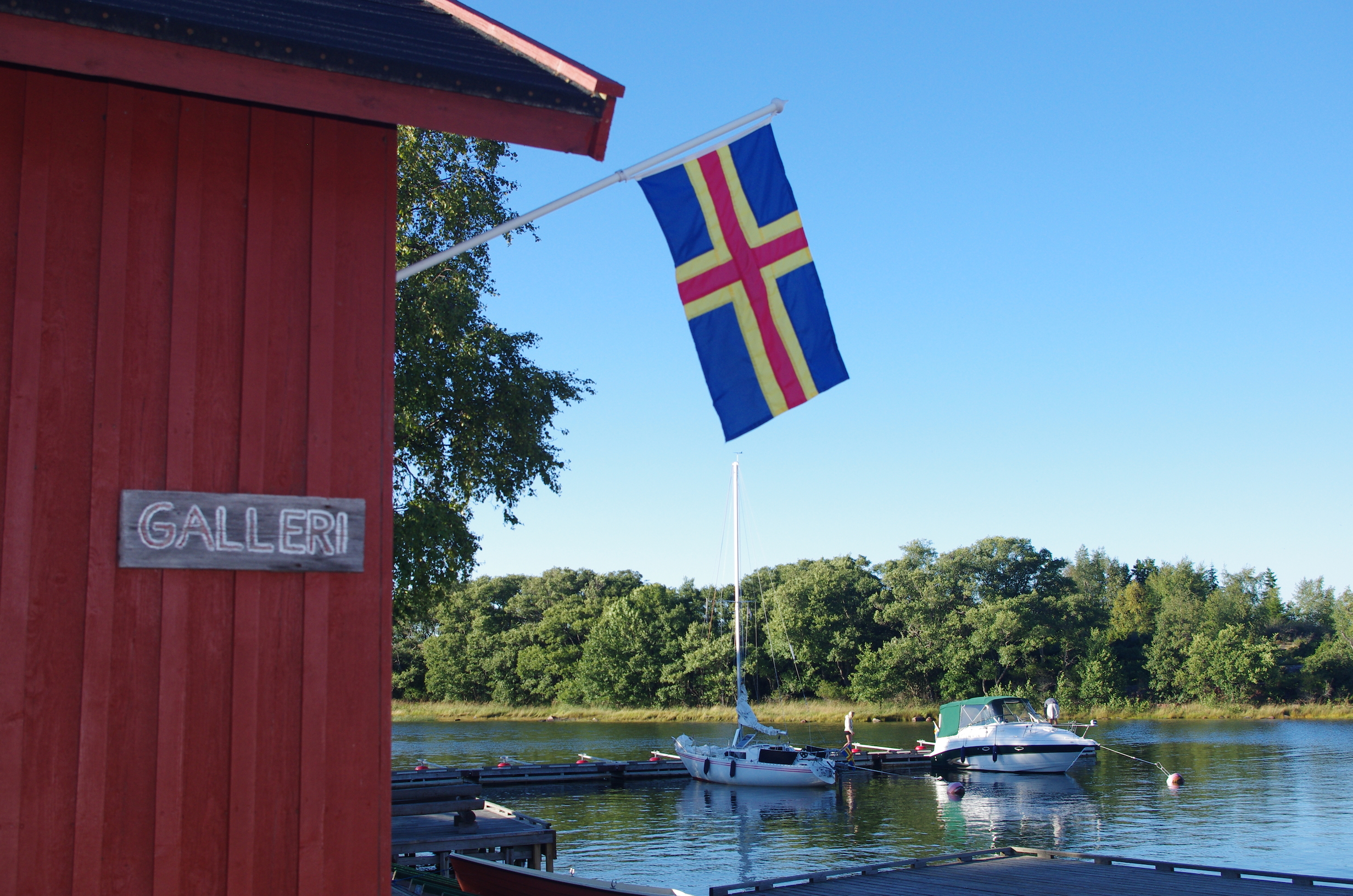 Åland's flag, a mix of Sweden and Finland, just like the culture.