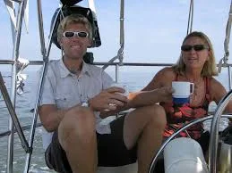 Andy and his mom Gail delivering a Corbin 39 to Newport in 2010 (?).