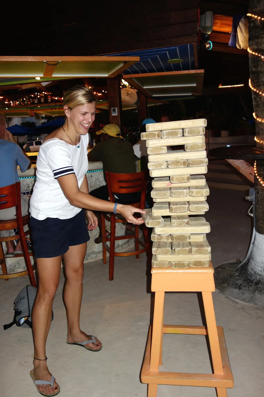 Spännande match i Jenga!