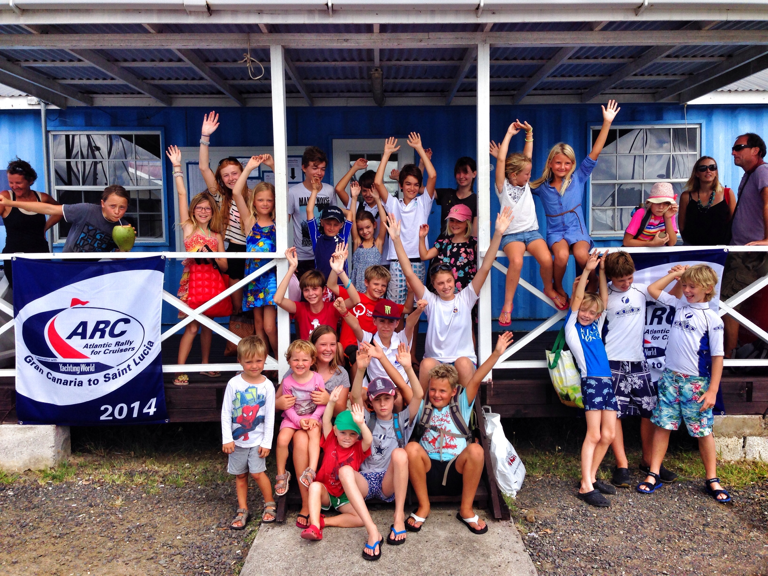 ARC kids på väg till St. Lucia Yacht Club :)