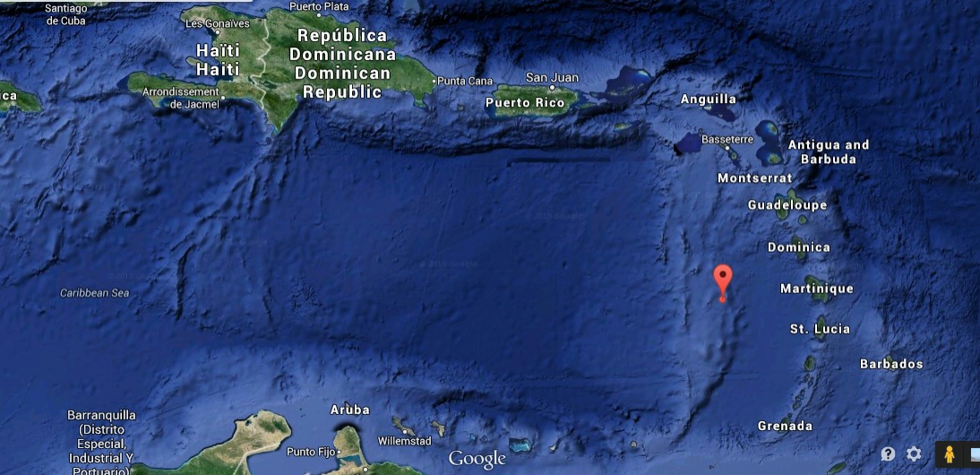 14°30’N 62°52’W at 9am, February 23 2015. 