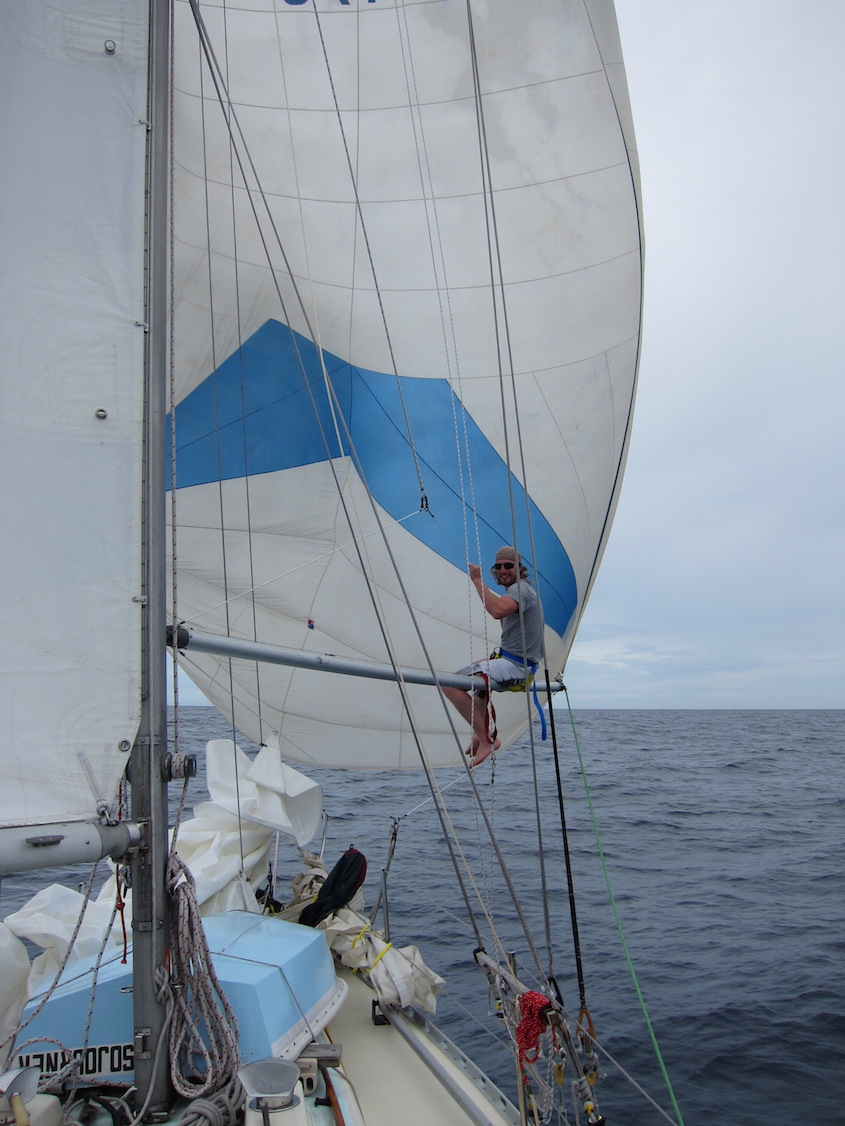 Spinnaker sailing mid-Atlantic, 1,000 miles from Ireland!