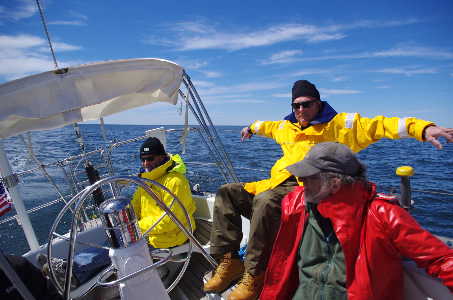 Våra vänner Tom, Rodney och Jim som hjälpte oss att segla ner båten till Annapolis!