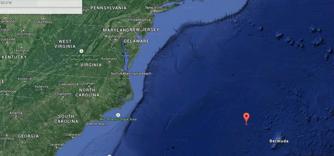 Monday morning 2015.06.08: 33° 34’N, 067° 08’ W - 150 nm to Bermuda!
