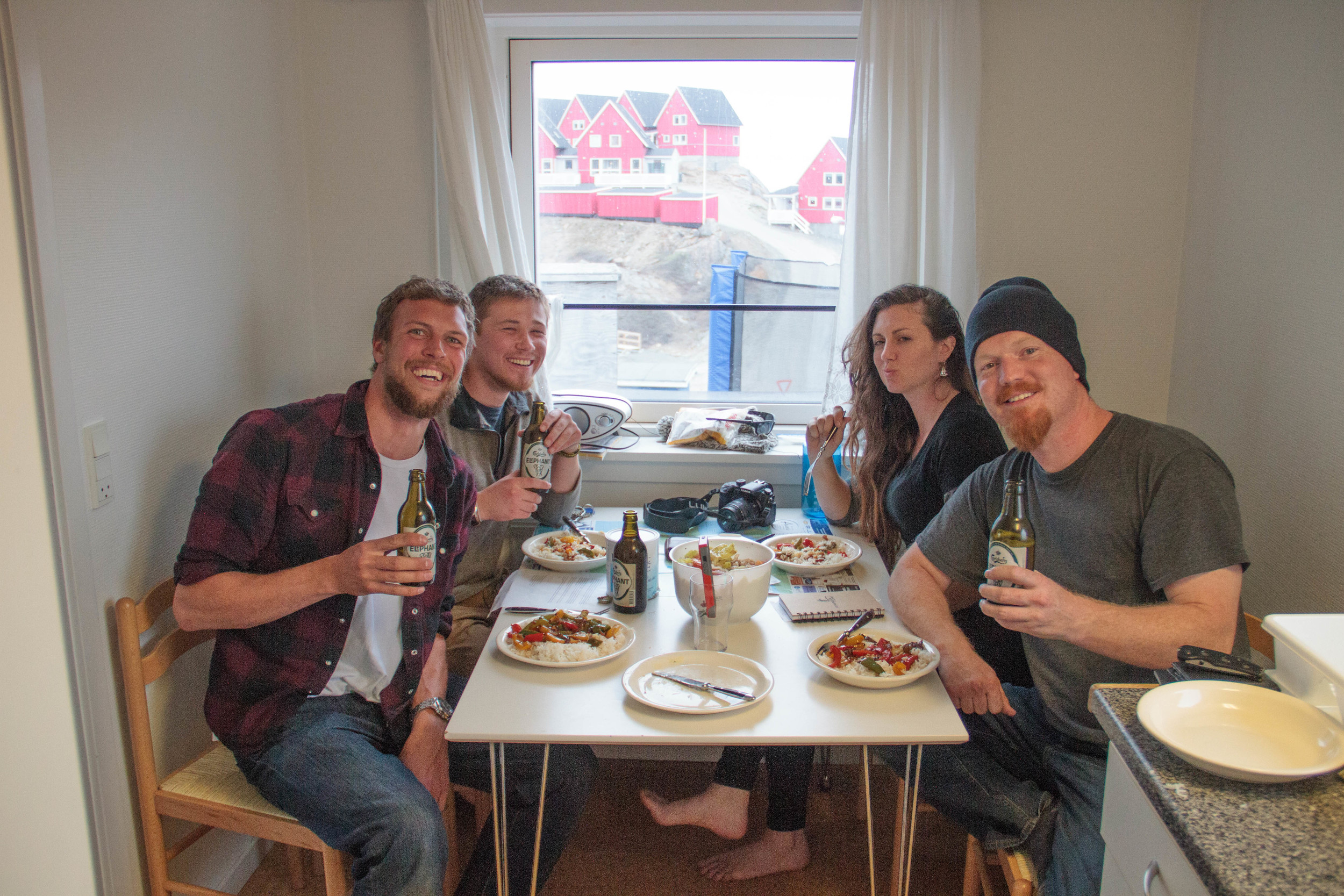 The Ocean Research Project Greenland Expedition Crew - Matt Rutherford & Nicole Trenholm on the right, Dana & Alex on the left.