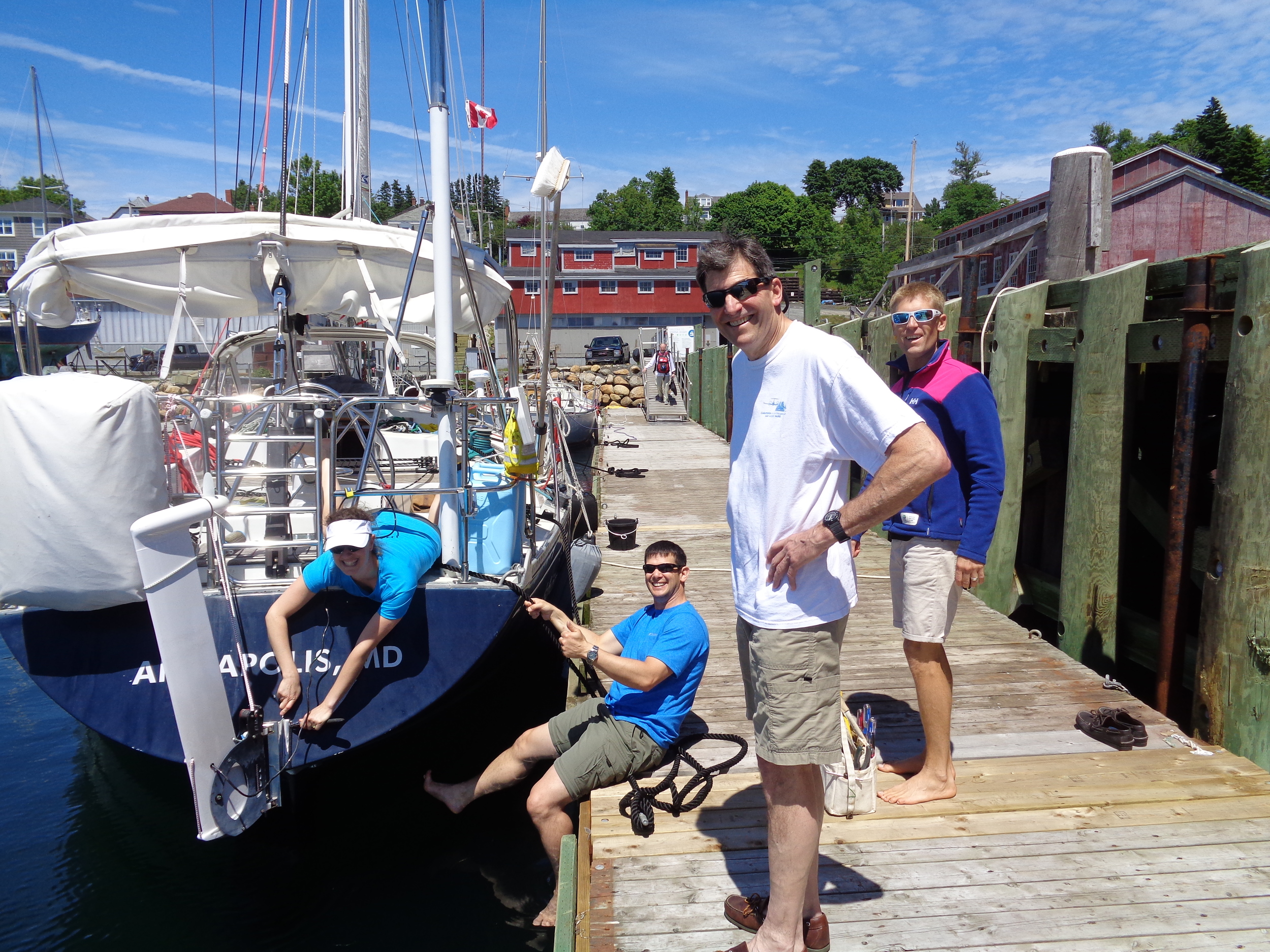 Leg 7 crew got straight to work tightening some bolts on the Watt & Sea hydrogenerator.