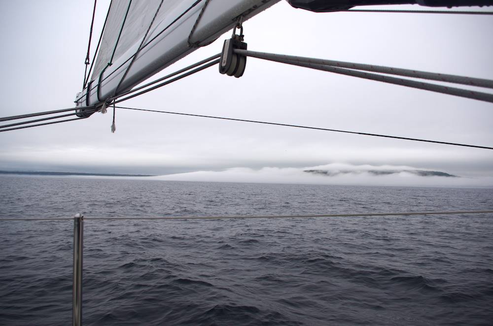 Fog clearing once around Cape Race.