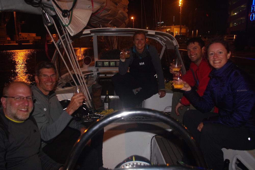 Champagne toast on arrival into St. John's!