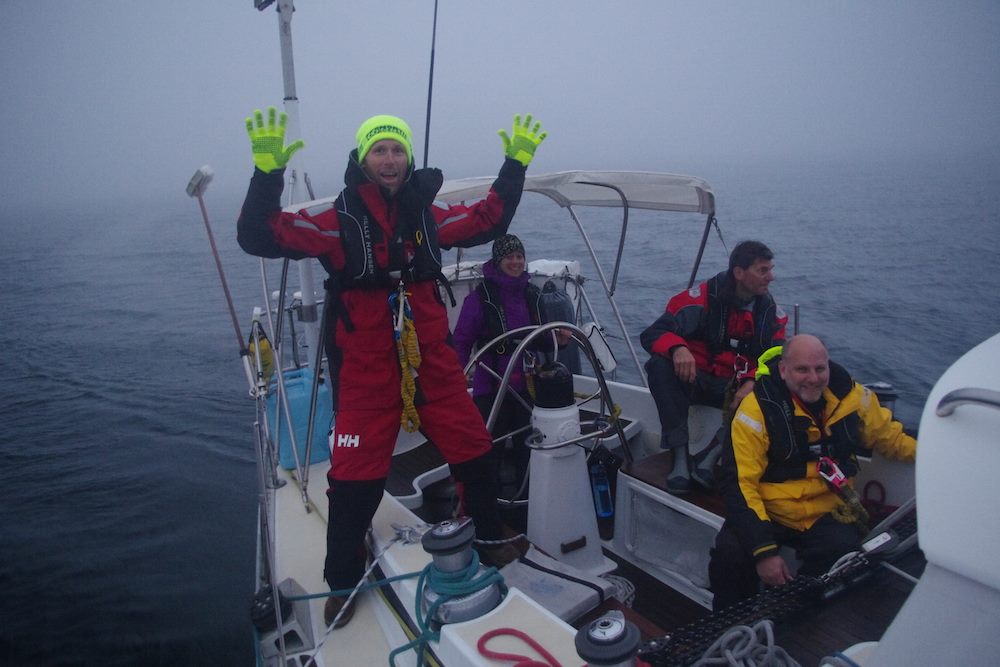 High-vis gloves help in the fog!