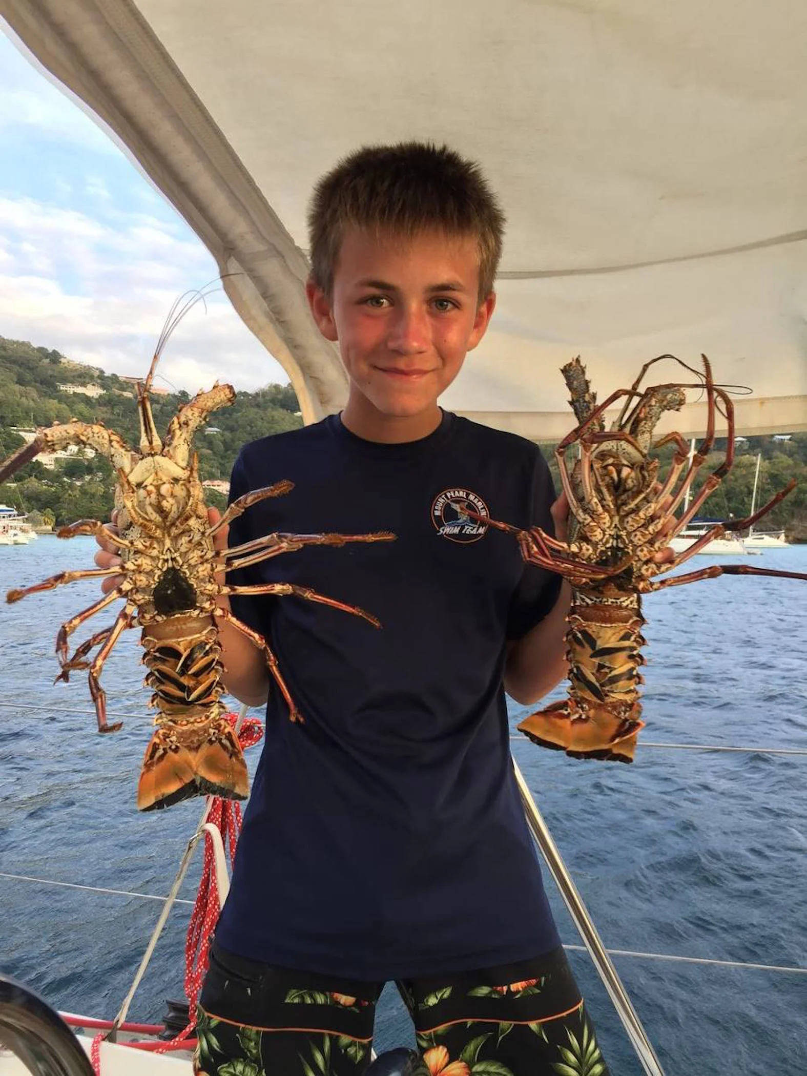 Fresh lobsters in St. Vincent. Photo: Calla Butler