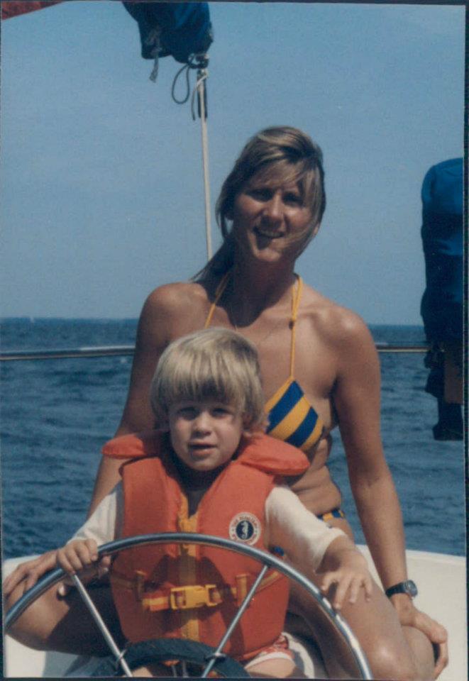  Andy &amp; mom on 'Sojourner,' the Allied Princess ketch. 