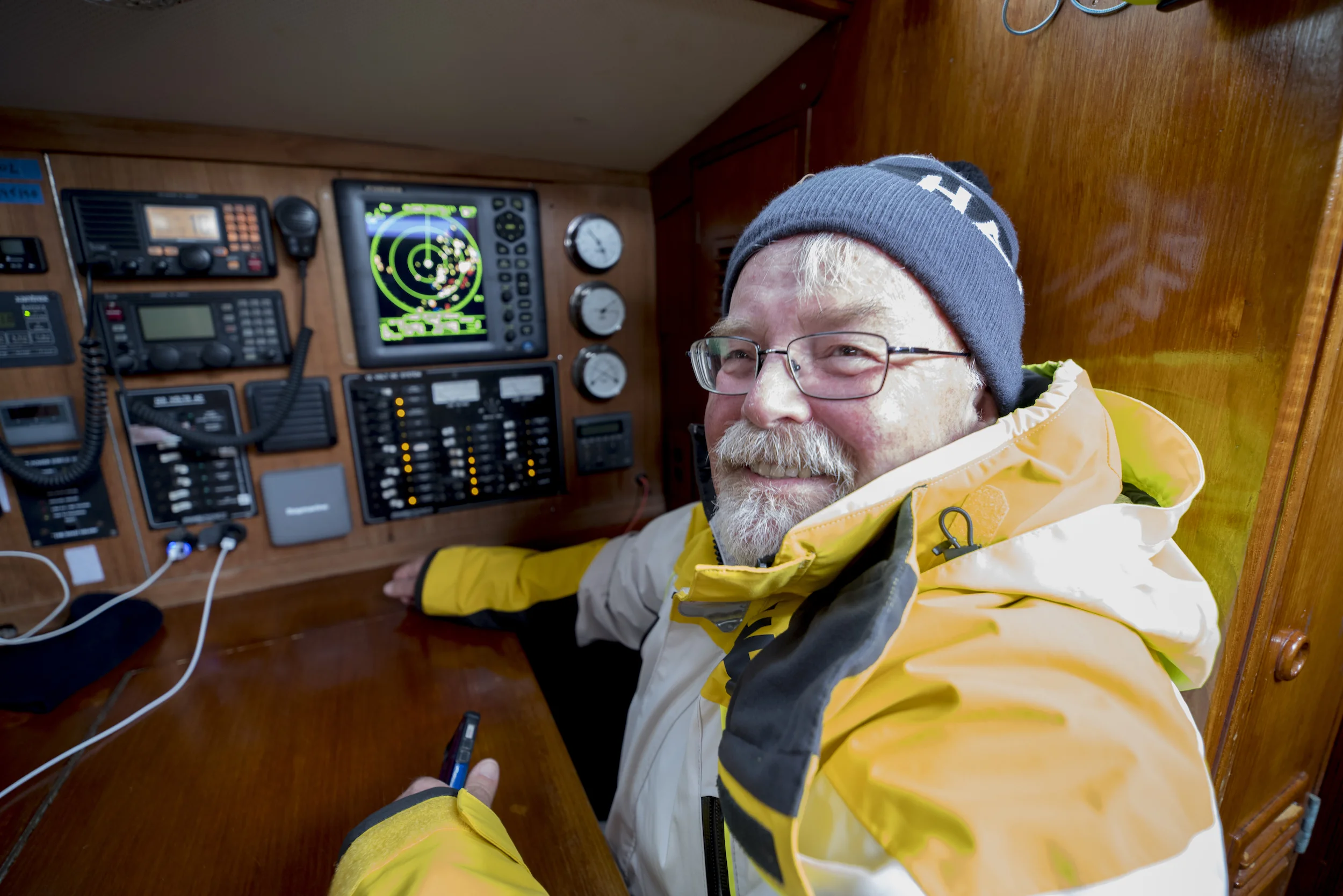 The 'Captain', Andy's Dad Dennis, on RADAR watch in Sweden.