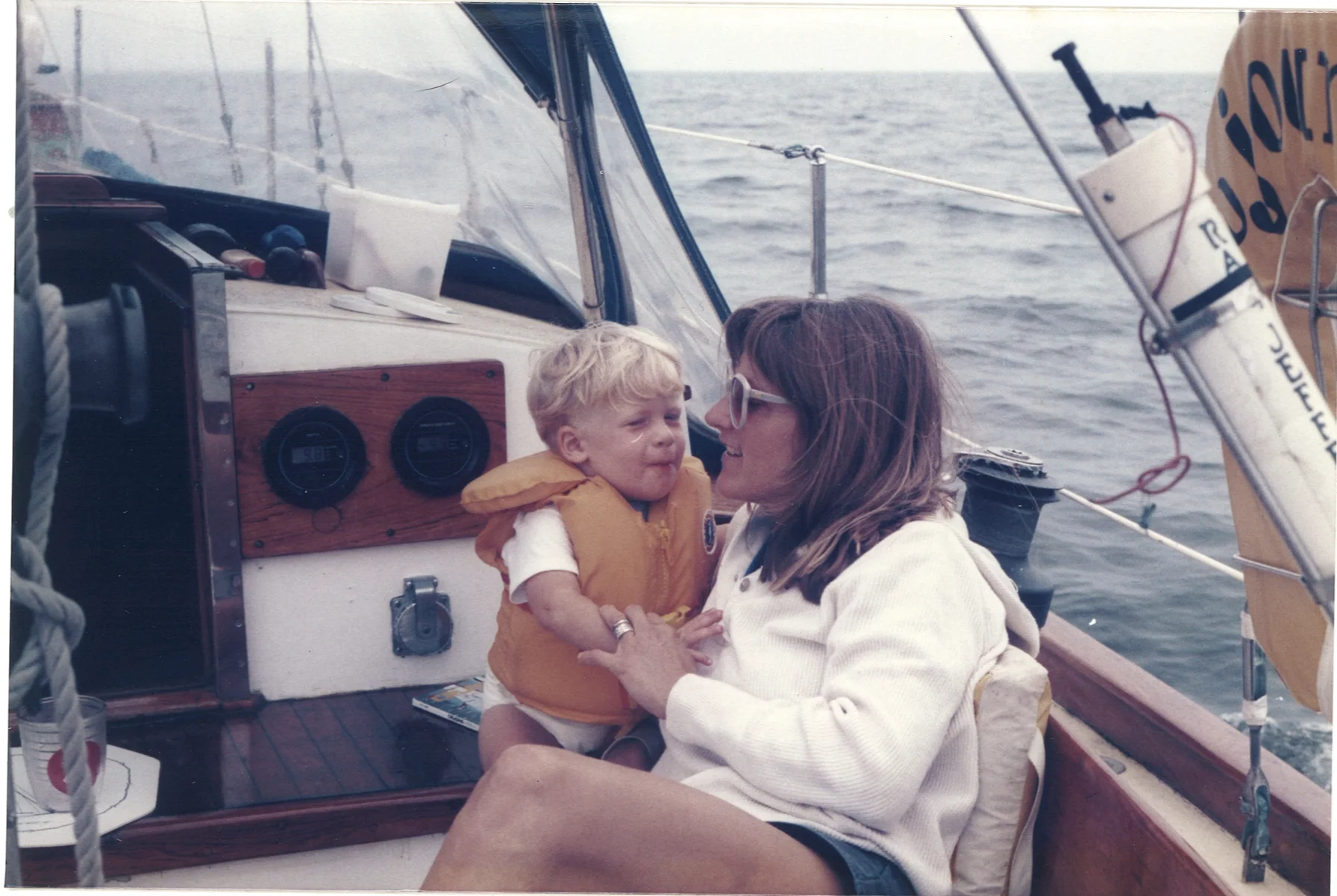 Me and mom on my parents’ boat Tzigane, a 37-foot, real salty double-ended ketch that I wish my dad still had!