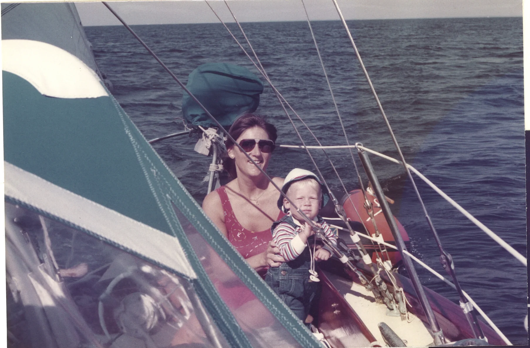 Me and mom, Gail, sailing circa 1985.