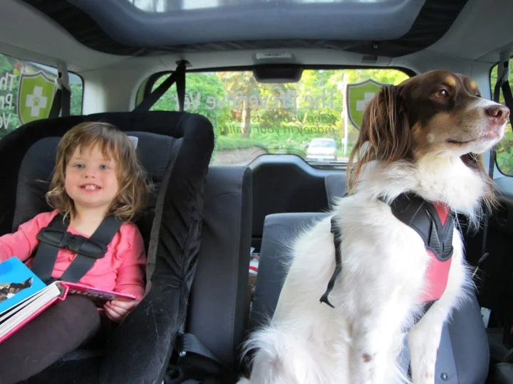 Dr. Nicholas' daughter Lotte and Wendy buckled up for a ride
