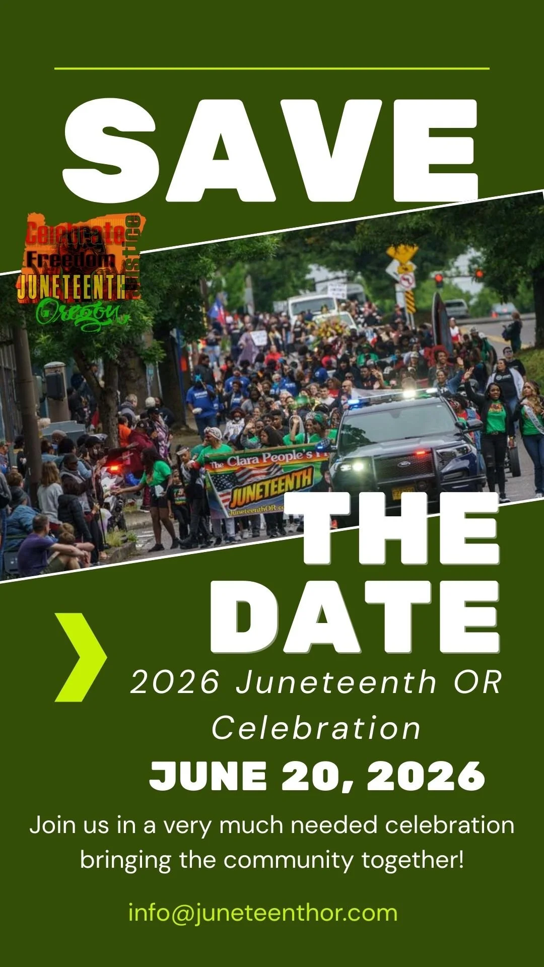 Save the Date! Annual Juneteenth Oregon event Saturday, June 20, 2026 at the Lillis-Albina Park.