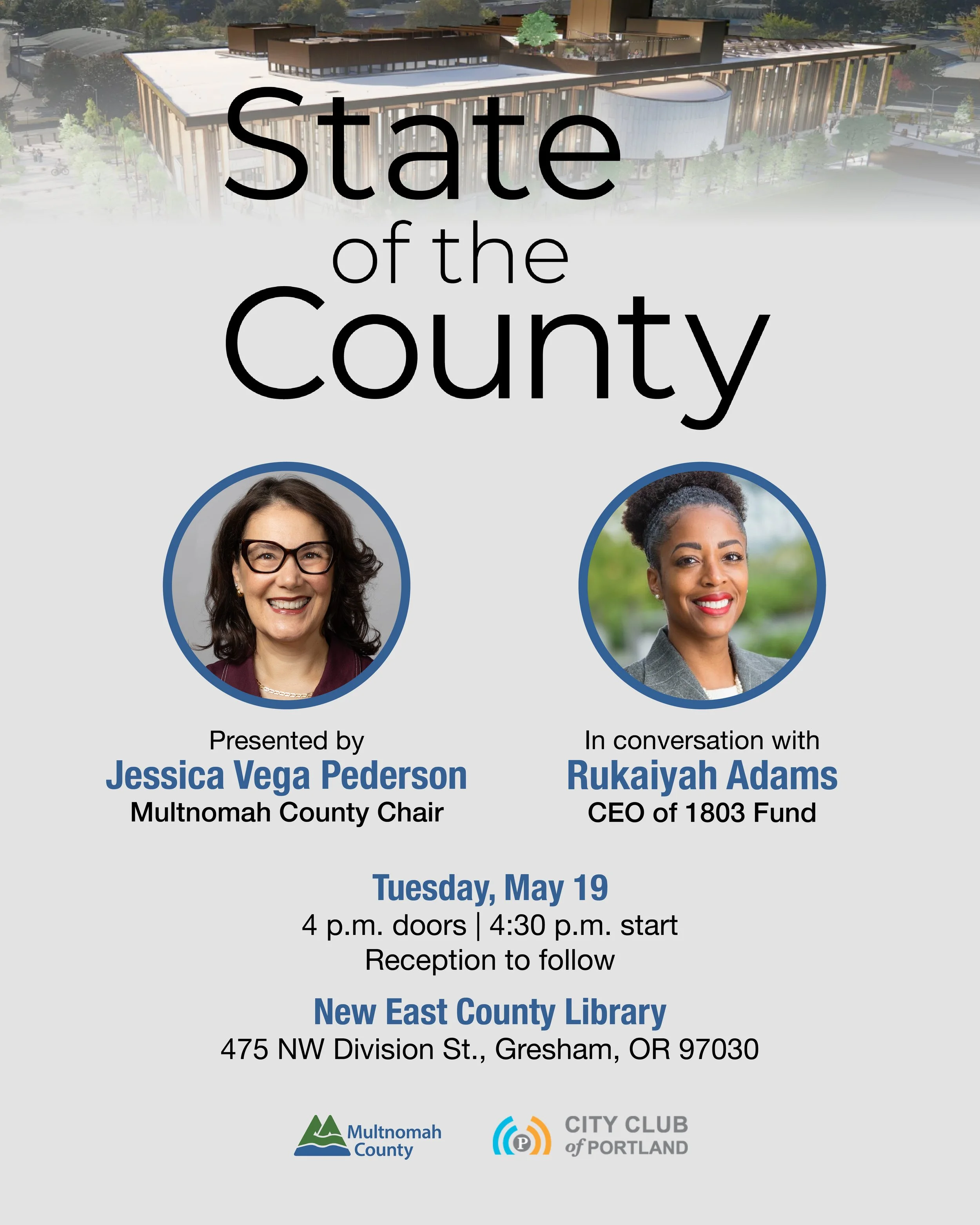 2026 State of the County address by Jessica Vega Pederson with Rukaiyah Adams